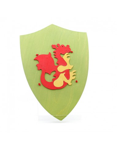 Detský rytiersky štít s drakom - zelený
