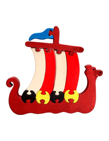 Doprava - Vikingská loď - skladacia puzzle loď