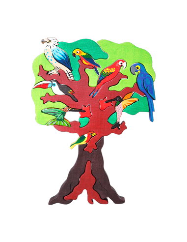 Strom vtáctva - Austrália - drevená puzzle skladačka