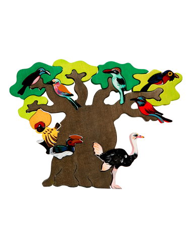 3D puzzle z dreva - Strom vtáctva - Afrika