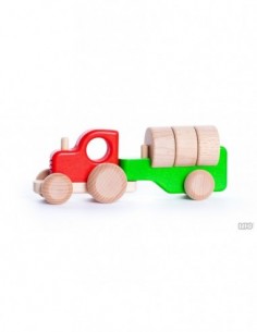 Traktor so senom - červený
